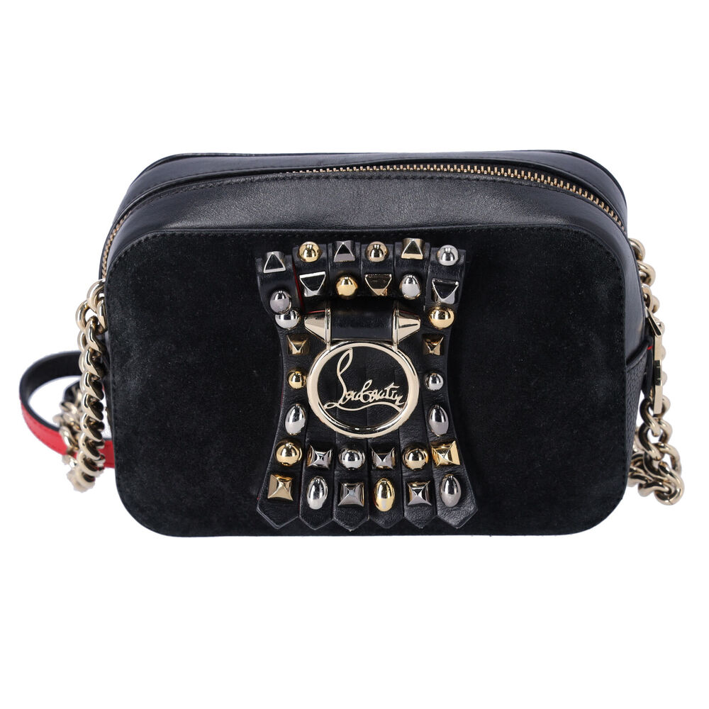 Christian Louboutin Rubylou Mini Shoulder Bag 3185262 Black Suede Leather